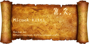 Micsek Kitti névjegykártya